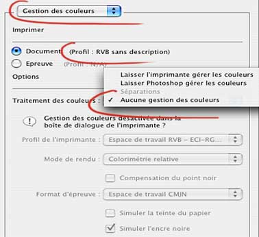 calibrage de l'imrimante