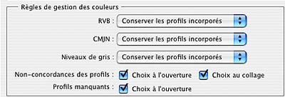 gestion des couleurs